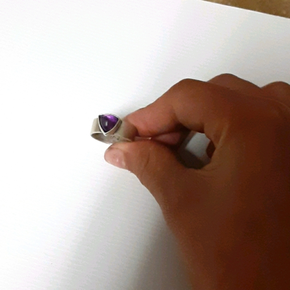 Amethyst silver vintage ring